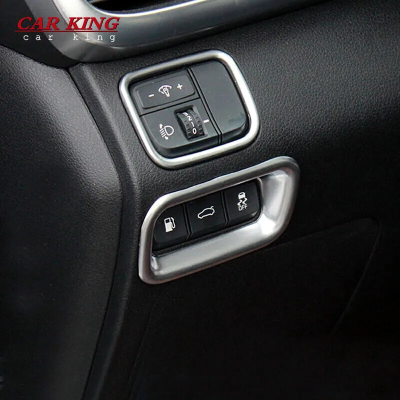 

For Kia Optima K5 2016 2017 Car Accessories ABS Chrome Interior Headlight Lamp Switch Button Cover Trim 2pcs Car-Styling Sticker