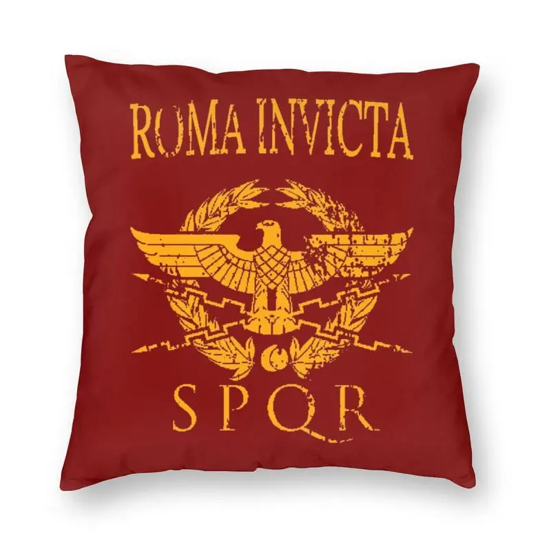 Vintage Gold Roman Empire Eagle Square Pillowcase Home Decorative Rome SPQR Emblem Cushions Cover Throw Pillow for Sofa Car Seat