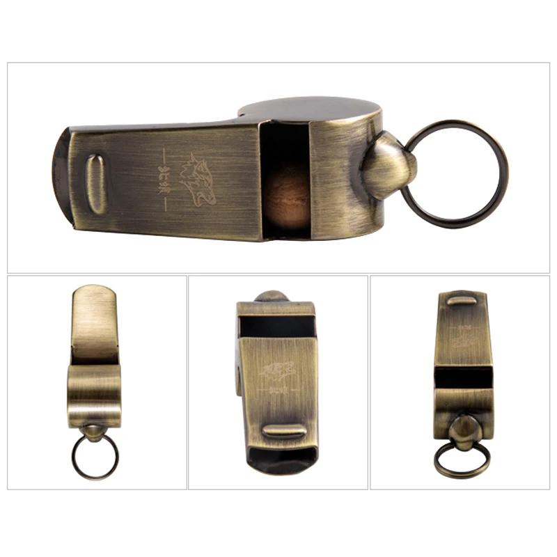 2021 New Referee Whistle Basketball Football Copper Plated Bronze Outdoor Training Treble Wood Core Gift Pack Coach Whistle