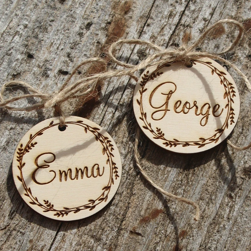 Custom Guest Name Party Wedding Decoration Personalized Wood Name Logo Tags  Unique Party Gift Table Decoration