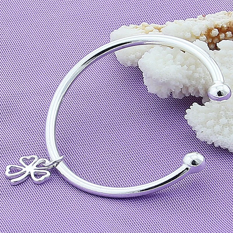 BABYLLNT-pulsera de plata de ley 925 con flor rosa para mujer, brazalete de alta calidad, dijes de compromiso de boda, joyería, regalos de fiesta