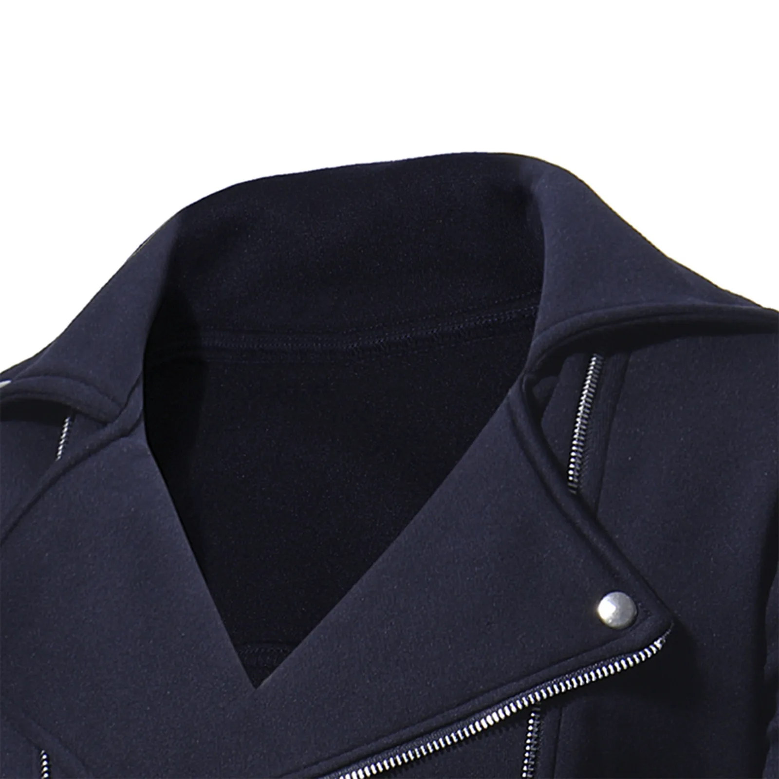 Men's Jacket Double Tilted Zipper Turn-down Collar Long Sleeve Slim Jacket Outdoor Coats Sports Cardigan Coat Sweatshirts Male