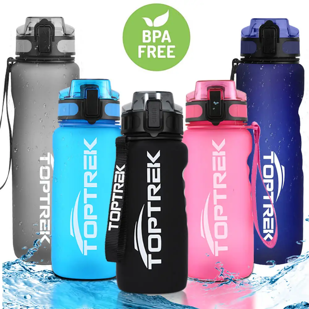 

Toptrek Sports Water Bottle 650ML/1000ML BPA Free Outdoor Travel Leakproof Drinking Waterbottle Protein Shaker My Drink Bottle