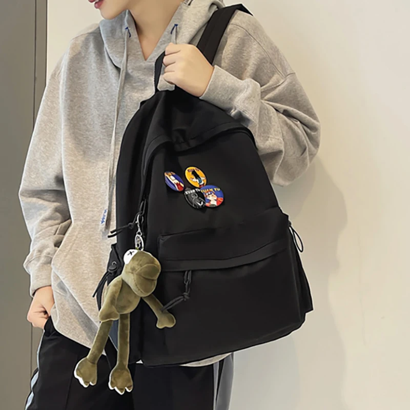 

Simple Middle School Student Teenage Girl College Schoolbag Cute Neutral Backpack Fashion Large Capacity Waterproof Women Bag