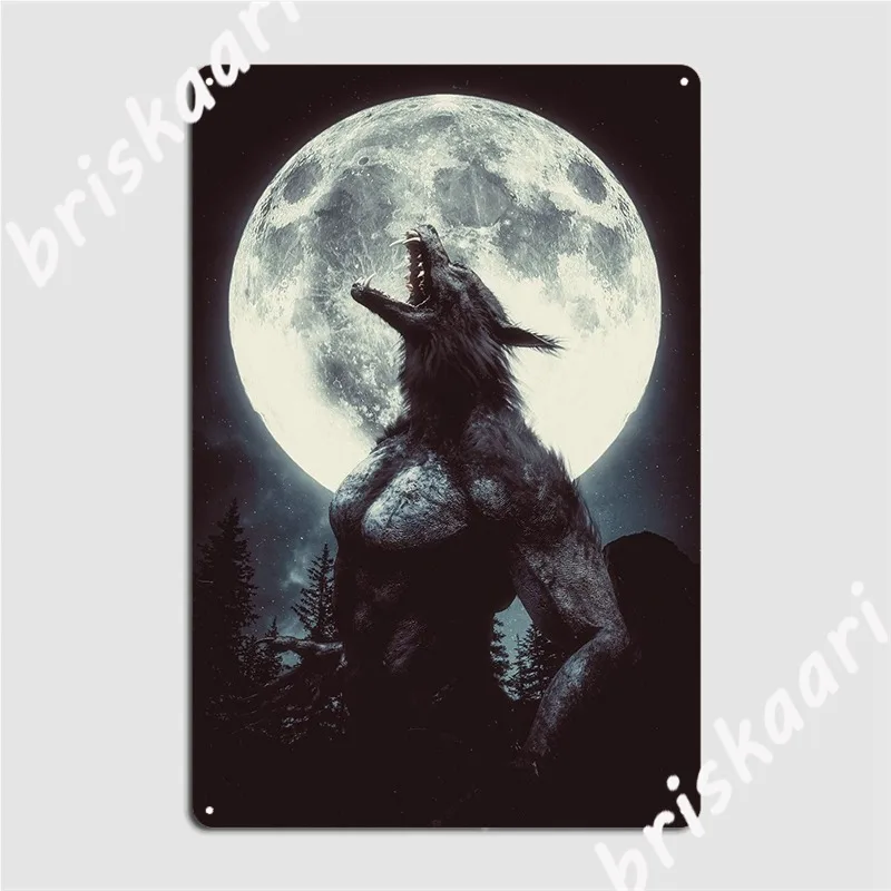 The Werewolf Metal Sign Wall Mural Mural Painting Kitchen Retro Tin Sign Poster