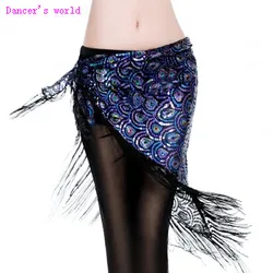 Wholesale belly dance clothes peacock sequins belly dance hip scarf for women belly dance chain girls belly dance belt