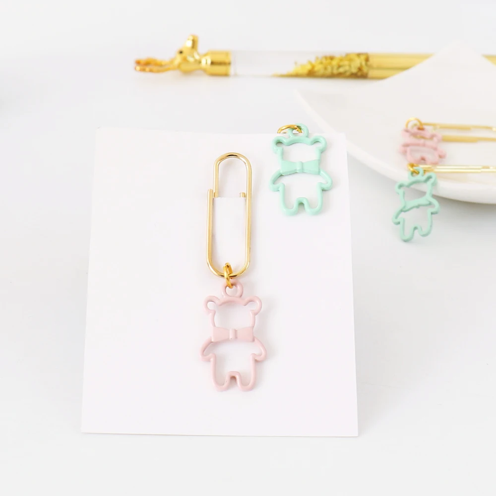 TUTU 5pcs/lot original creative suquin candy office school metal index bear rabbit paper clips stationery supplie H0370