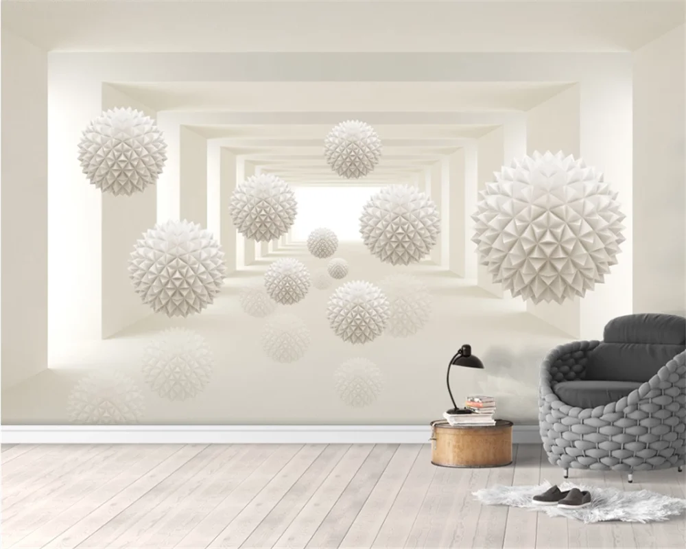 

beibehang Custom modern bedroom living room nordic sphere technology classic pillar background wallpaper wall papers home decor