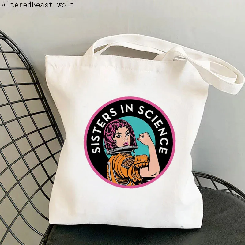 Women Shopper bag Positive Energy Girl Power Kawaii Bag Harajuku Shopping Canvas Shopper Bag girl handbag Tote Shoulder Lady Bag