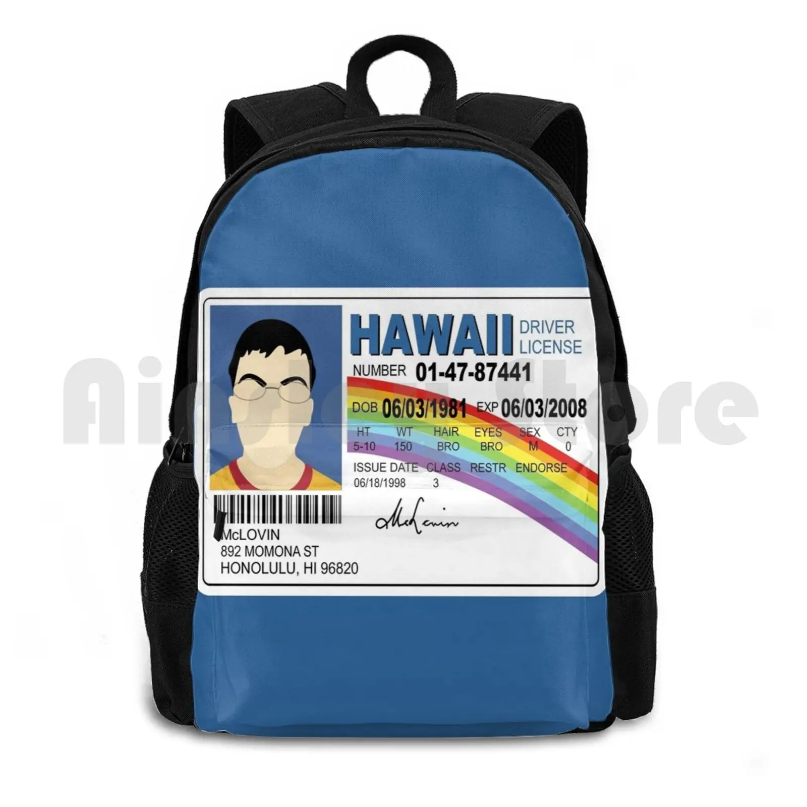 The Irish R&b Singer Outdoor Hiking Backpack Waterproof Camping Travel Mclovin Superbad Id Hawaii Police Movies