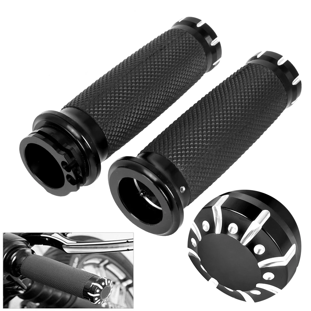 For Harley Sportster 883 1200 Touring Dyna Softail Rubber Motorcycle Handlebar Hand Grip 1\'\' 25mm Handle Bar Grips