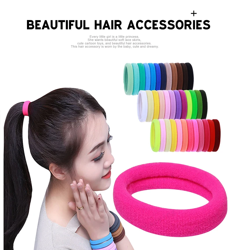 4,3cm Damen Pferdeschwanzhalter Gummiband Scrunchie Haarband Mädchen Yoga Haargummi Nylon Elastisches Haarband Haaraccessoires 30 Stück/Set – Detail 3