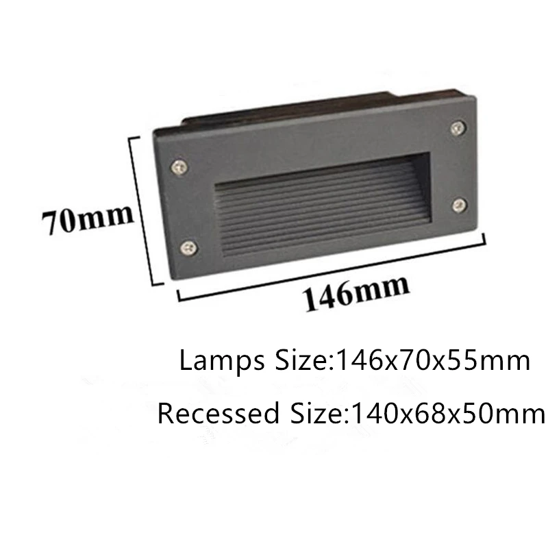 3W 5W Outdoor Waterproof Led Step Light Recessed Garden Villa Pathway Corner Wall Lamp Stairway Hallway Step Stair Light
