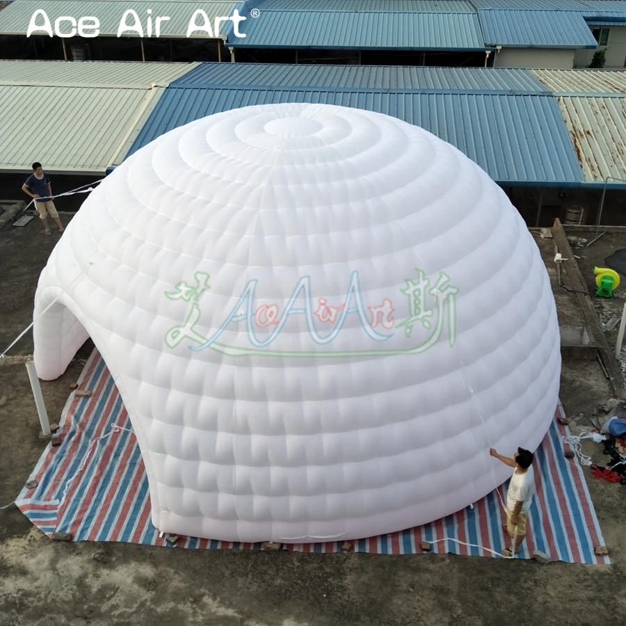 Giant 8 m Bar House Inflatable White Igloo Marquee Inflatable Dome Tent Igloo Disco DJ Booth Party Pavilion Tent