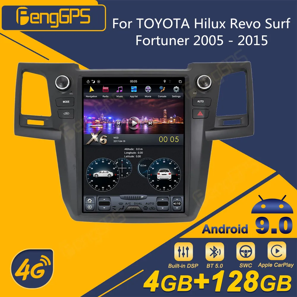 

Автомагнитола 2DIN для TOYOTA Hilux Revo Surf Fortuner 2005 - 2015 Android, мультимедийный DVD-ресивер с экраном Tesla