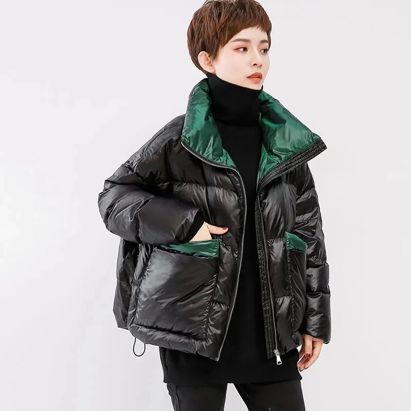 Cotton-Padded Jacket Female 2025 New Korean Women\'s Winter Loose Outwear Short Down Padded Coat Overcoat Ladies Tops