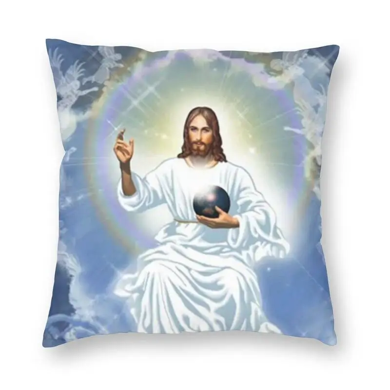 Savior Jesus Christ Cushion Cover 45x45 Home Decor Print Christian God Throw Pillow Case for Car Double Side