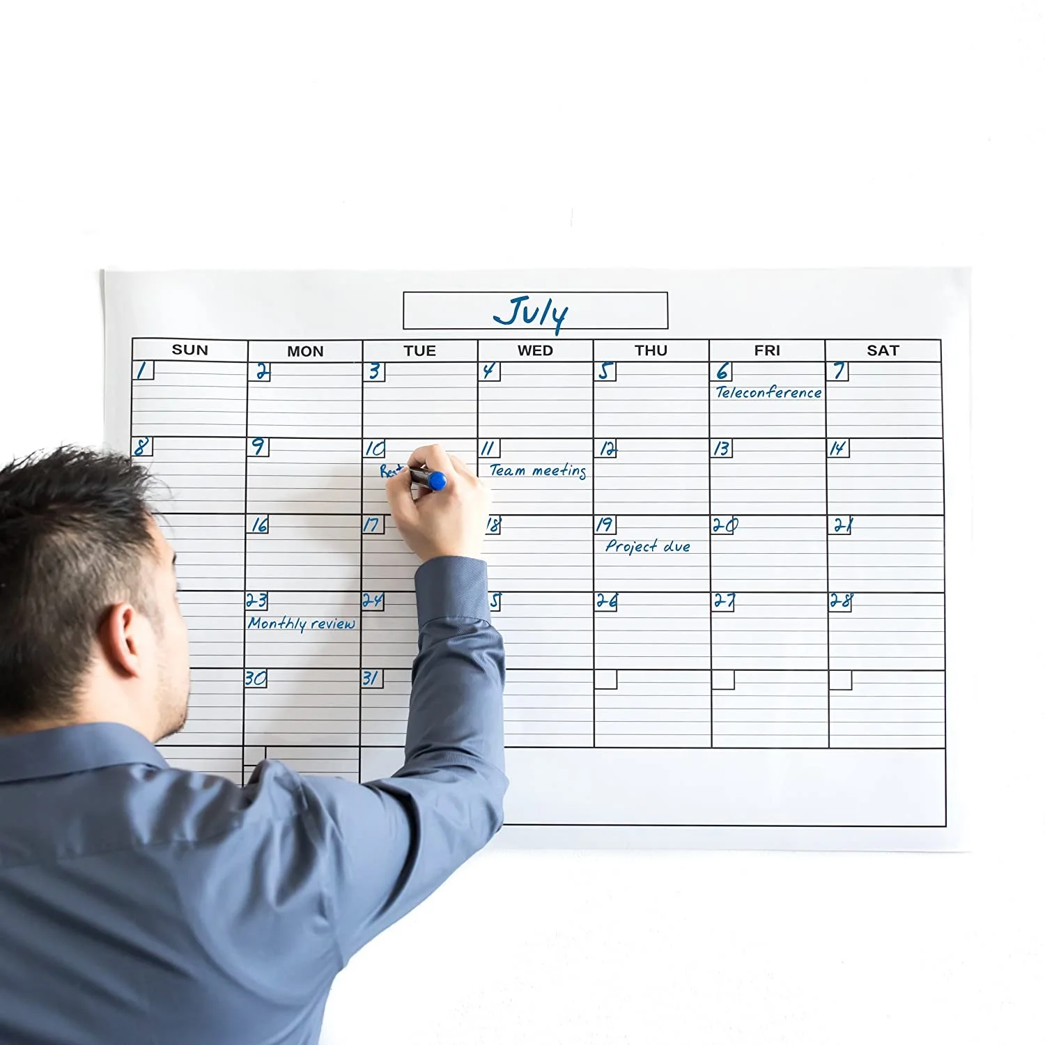 A2 Dry-erase Monthly Whiteboard Calendar for Wall Sticker Erasable Schedule Planner Board Work Plan Board Office Writing Board