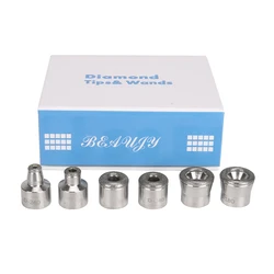 Dermabrasion Microdermabrasion Skin Peeling Replacement Tips 6 Units For Stainless Wands Diamond Peel Vacuum Machine