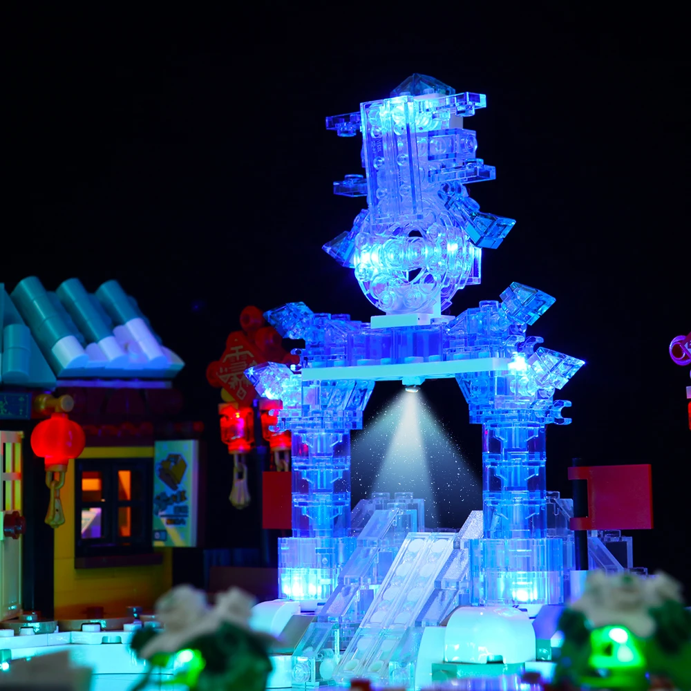 Vonado LED Lighting Set for 80109 Lunar New Year Ice Festival Collectible Bricks Toy Light Kit, Not Included the Building Model