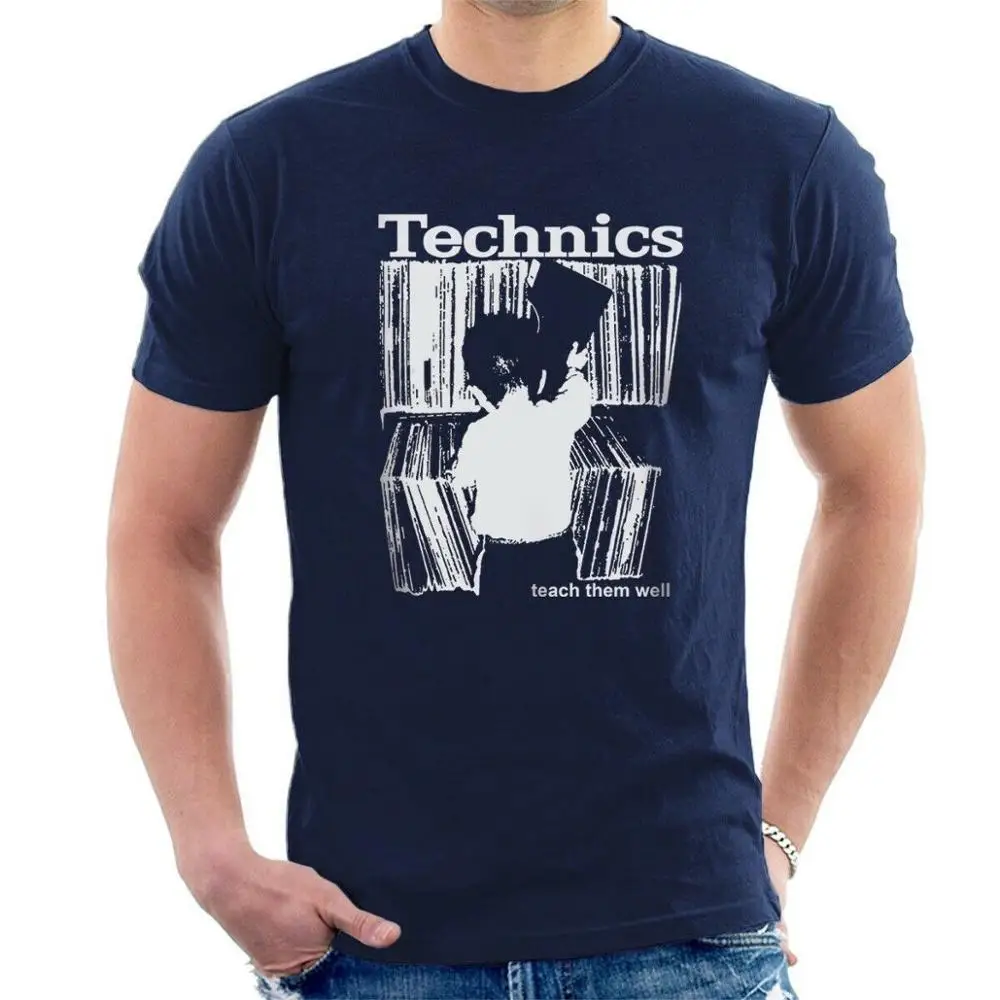 Technics T-Shirt Kid Teach Them Well Vinyl Dj tshirt  Fashion Cotton Short Sleeve O-Neck Summer Cool Tees