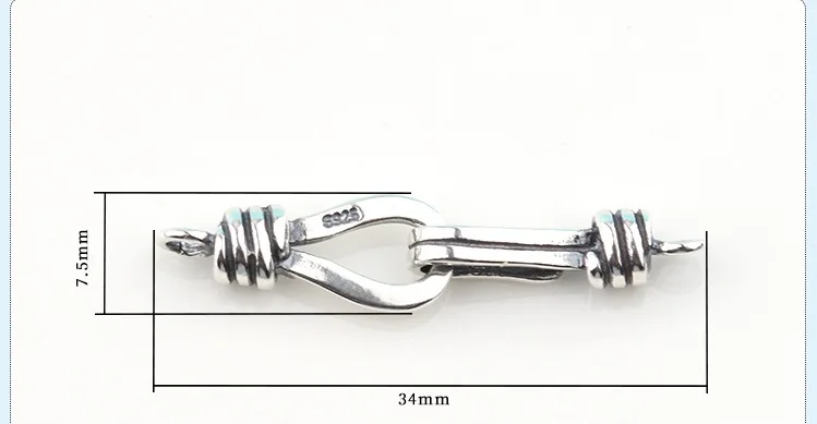 Handmade 100% 925 Silver Hooks DIY Bracelet Hook Sterling Silver Jewelry Findings Clasp and hook