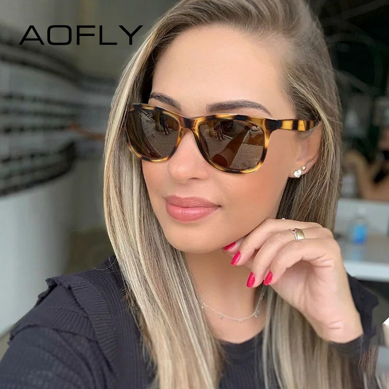 AOFLY Anti-glare Driving Polarized Sunglasses Men Square Ultralight Mirror Sun Glasses Women Trendy Goggles Male zonnebril dames