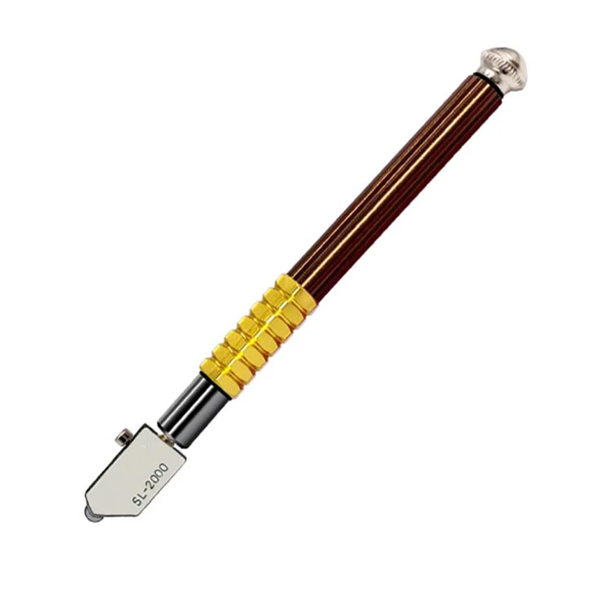 2mm-18mm Heavy Duty Pencil Shape Glass Cutter Oil Feed Alloy Roller Wheel Tip Anti-skid Handle, Tiles Glass Cutting Tool