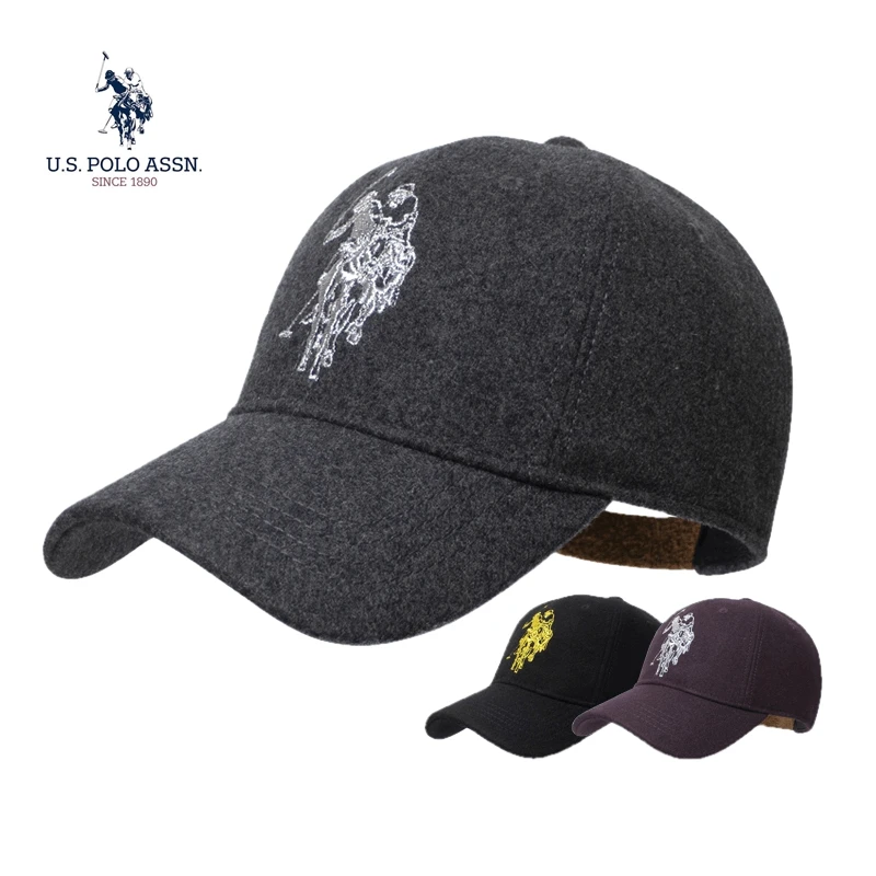 U.s.polo Assn. Top Grade Woolen Baseball Cap Men's And Women's Fashion Luxury Embroidered Logo Autumn And Winter Warm Hat