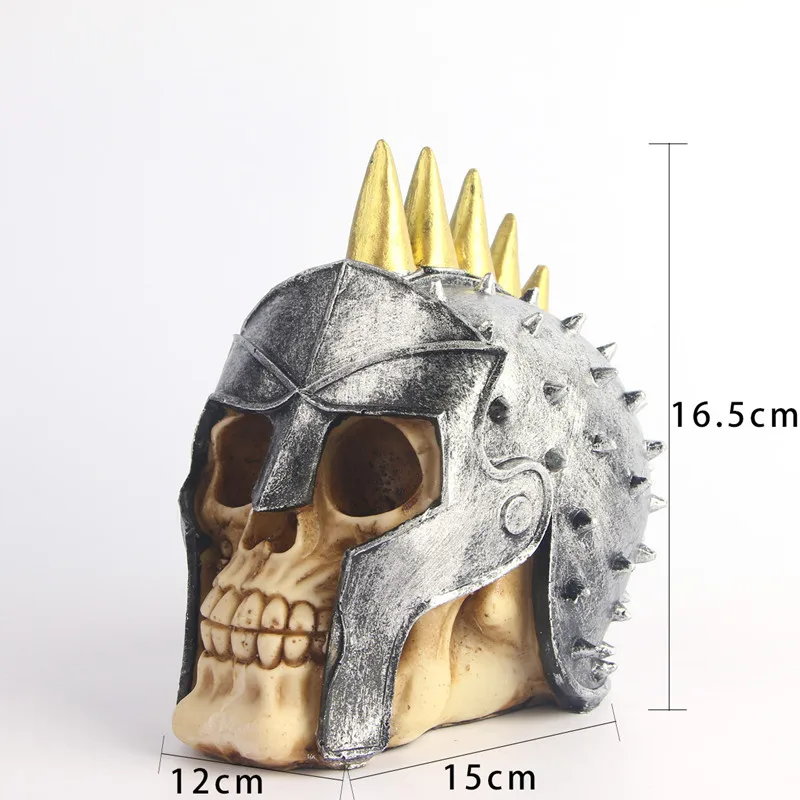 Human Skull Resin Skeleton Sculpture Key Storage Hook Wall Mount Desk Ornament Statue For Home Party Halloween Decor Accessories