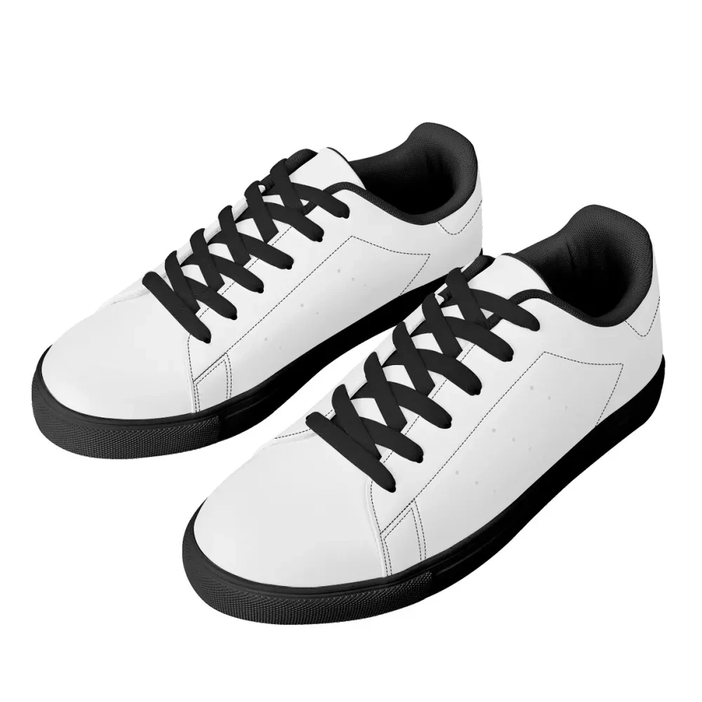 Noisydesigns Fashion Men Black White Shoes Lace-up Light Luxury Style Print Casual Sneakers Unisex Vulcanize Running Platform