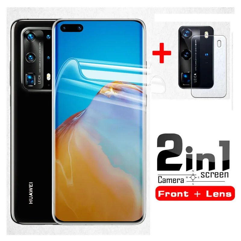 2 In 1 Soft Hydrogel for Huawei P40 Pro Plus Screen Protector P40Pro Protective Film Camera Lens Film Huwei P30 Pro P30Pro