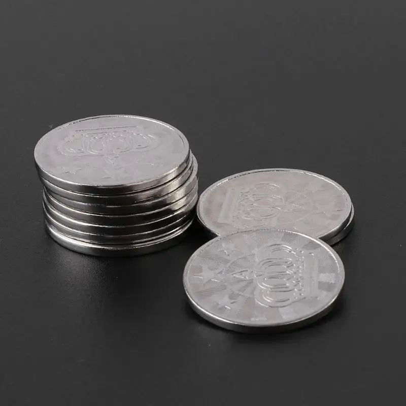 10pcs 25*2mm Game Token Stainless Steel Arcade Game Coin Pentagram Crown Tokens for Arcade Game Machine Drop Shipping