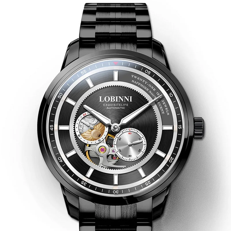 LOBINNI Men's Automatic Mechanical Watch Luxury Brand Japan MIYOTA Movement Sapphire Crystal Luminous Multi-function Clock L9017
