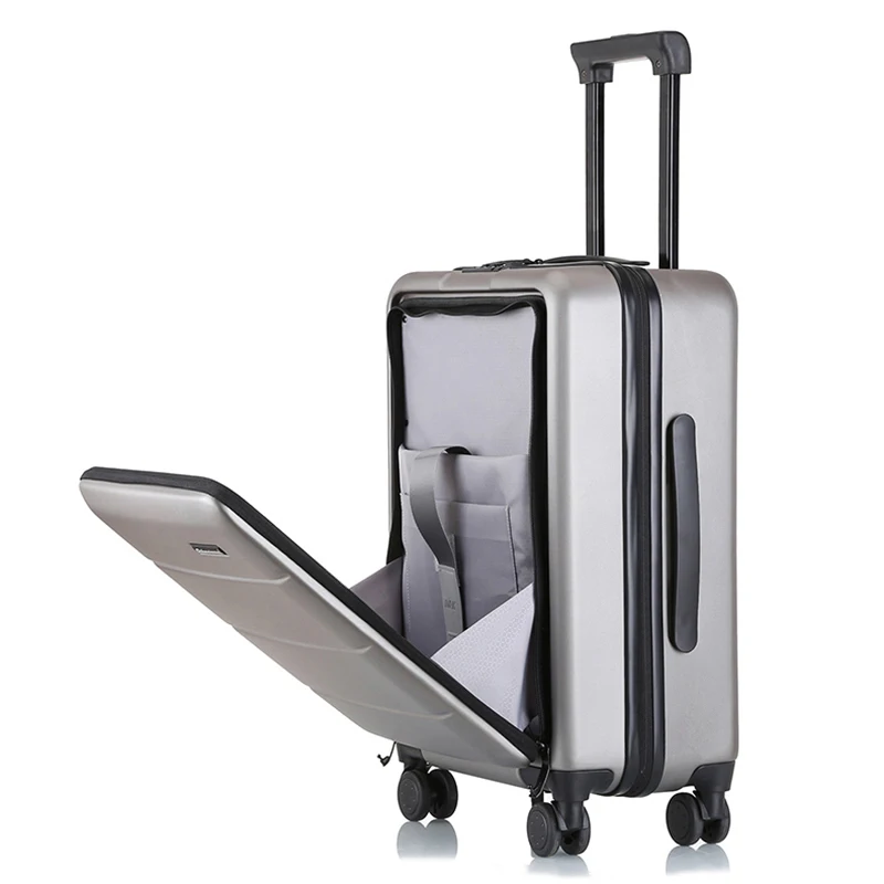 Front side pocket trolley suitcase universal wheel business travel rolling luggage computer bag fashion carry on trolley luggage