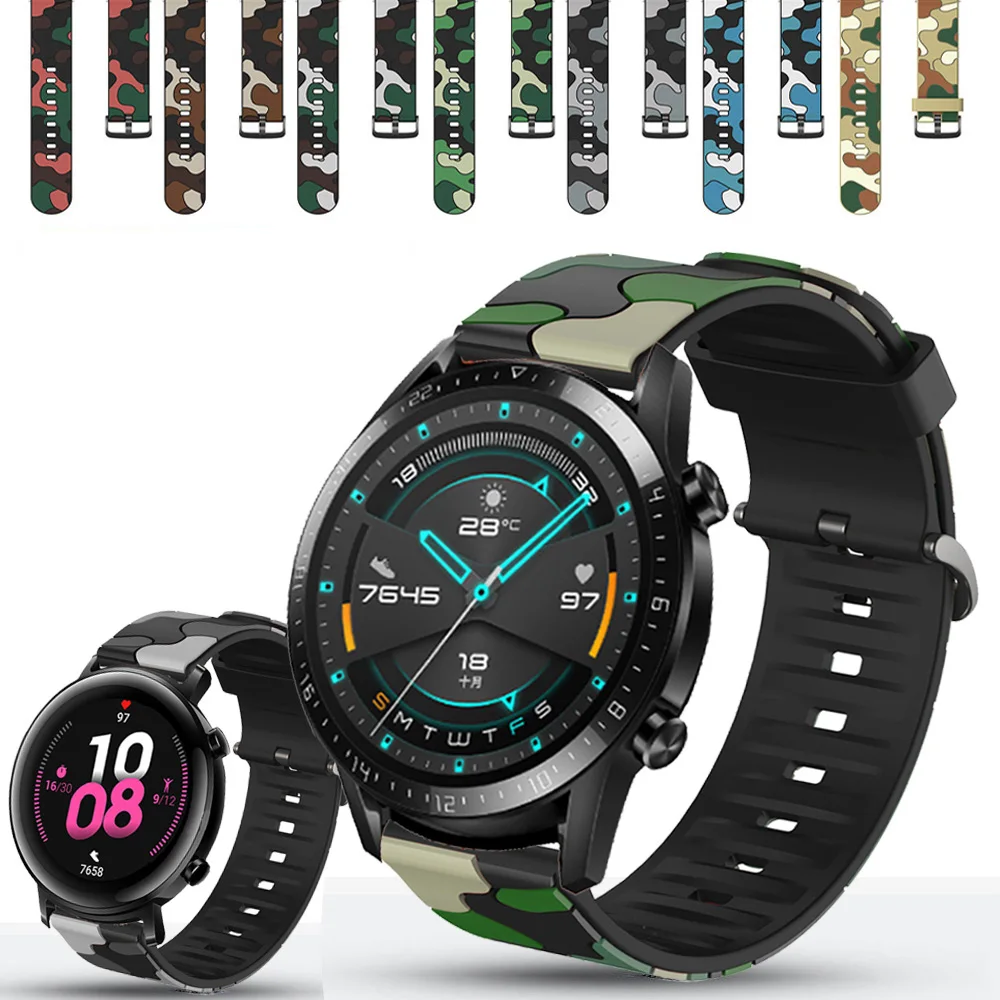 For Huawei Watch GT 2 42mm 46mm Band Sport 20mm 22mm Bracelet Camouflage Watchband For Huawei Watch 3 4/GT 3 Pro/Runner 2E Strap