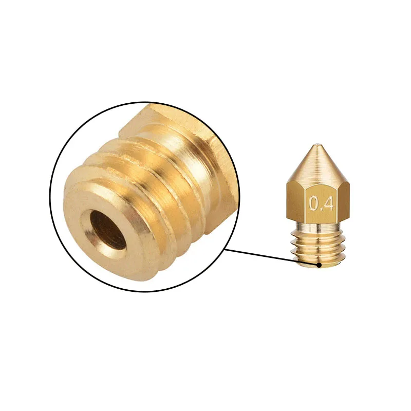 MK8 Brass Nozzle 0.1MM 0.2MM 0.3MM 0.4MM 0.5MM 0.6MM 0.8MM 1.0MM Extruder Print Head Nozzle Suitable For 1.75MM 3.0MM 3D Printer