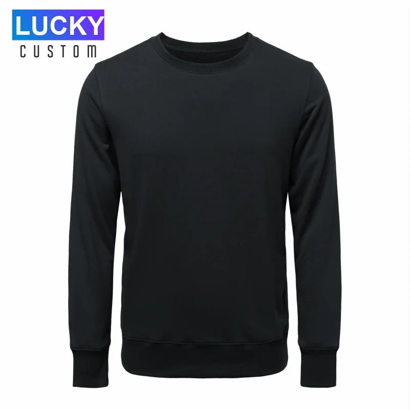 Custom Embroidery Round Neck Men's Sweater Cotton Stretch Sweater Winter Sports Long-Sleeve Hoodless New Autumn Sweater