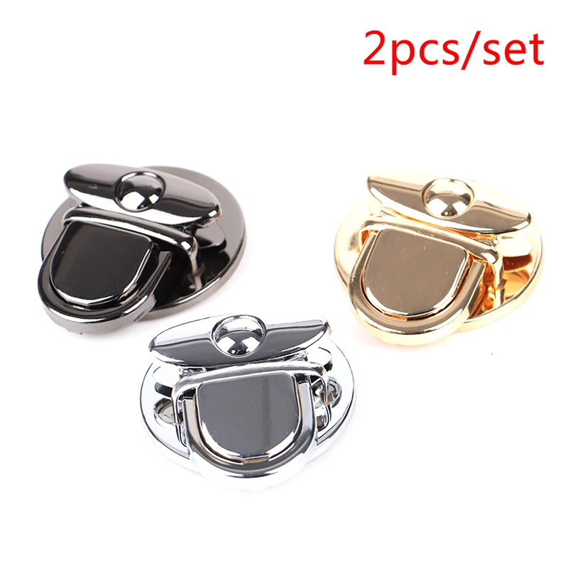 2pcs Metal Press Push Lock Tongue lock Bag Briefcase Spring Lock Snap Decorative Clasps Closure Leather Craft Hardware Accessory