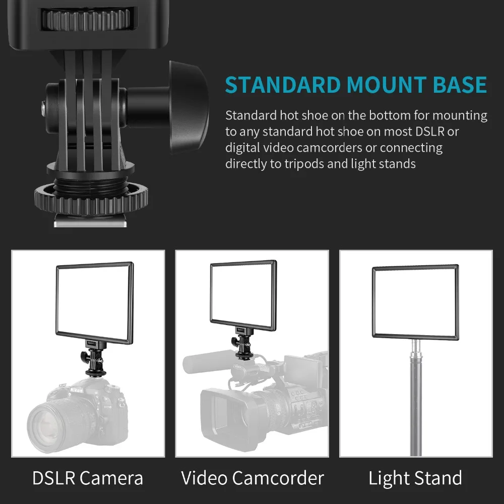 NEEWER 192 LED Videolicht-Panel 19,5W Bi-Color DSLR Kamera Softlight mit 4000mAh Akku für Fotografie und Live-Streaming – Detail 5