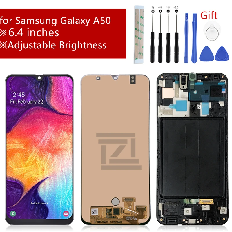 For Samsung galaxy A50 LCD A505F/DS A505F A505A Touch Screen Digitizer Assembly with frame For Samsung A50 display repair parts