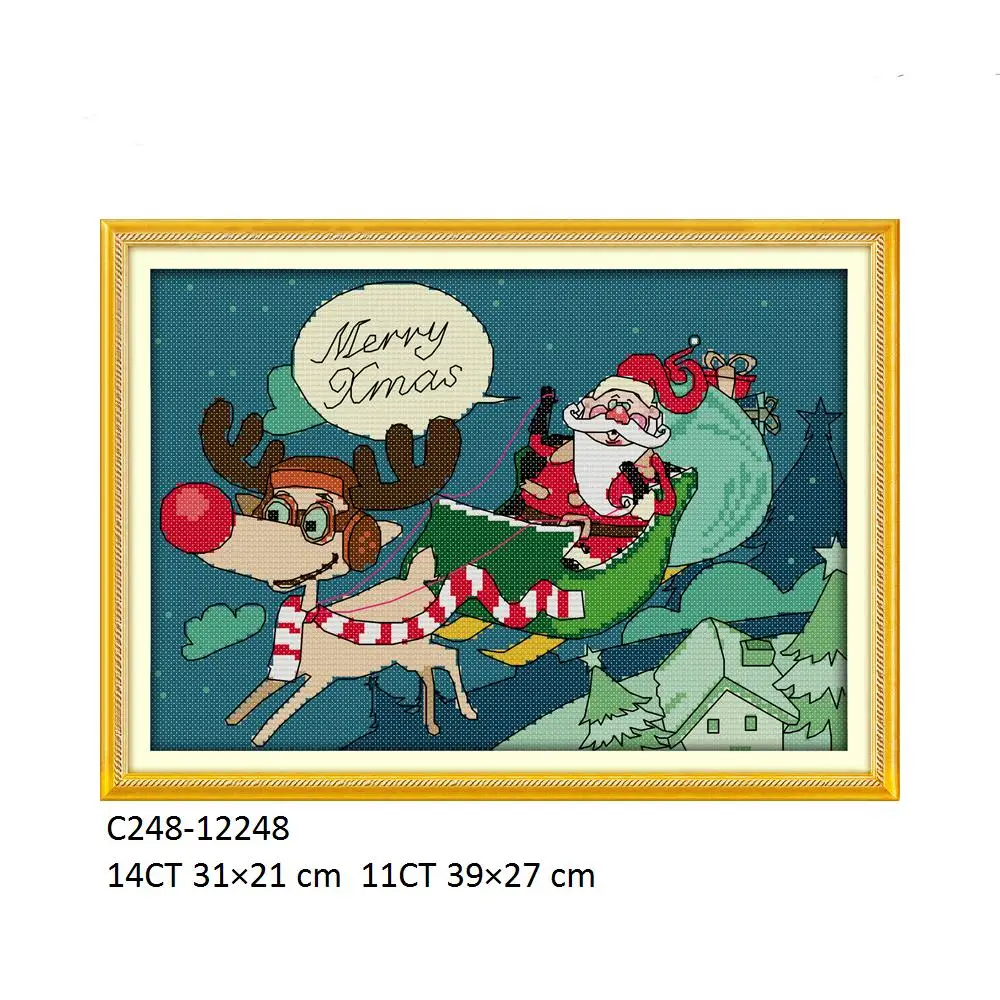 Joy Sunday Cross Stitch Kits, Merry Christmas, Santa Claus, Reindeer, Eagle, Christmas Story, C248(5) C263(7) C317 C589 C601