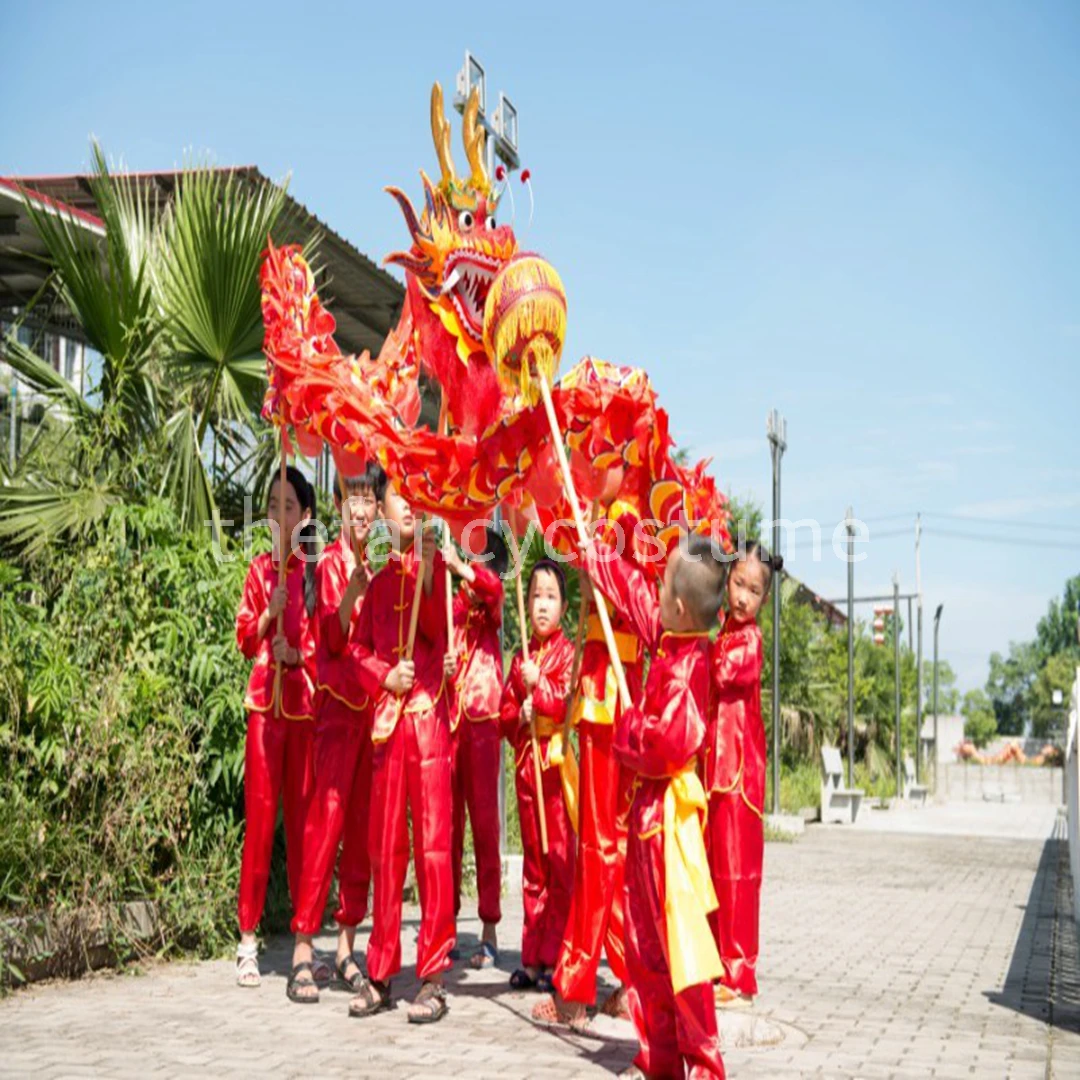 5.5M For 6 Children Size CHINESE New Year Spring Day DRAGON DANCE Silk Folk Festival Celebration Play Party Costume Stage prop