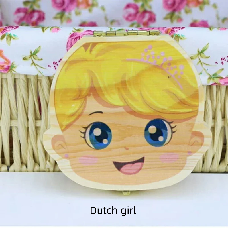 Caja de madera para dientes de bebé, organizador de Lanugo, Umbilical, inglés/español/francés/ruso/italiano/holandés, guardar recuerdos de regalo,