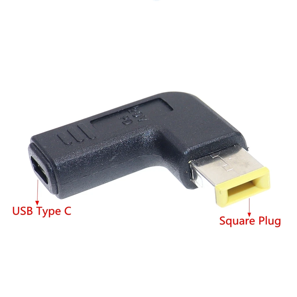 USB Type C Plug Dc Jack Power Adapter Converter USB-C Female to Square Male for For Lenovo Thinkpad Laptop Adapter