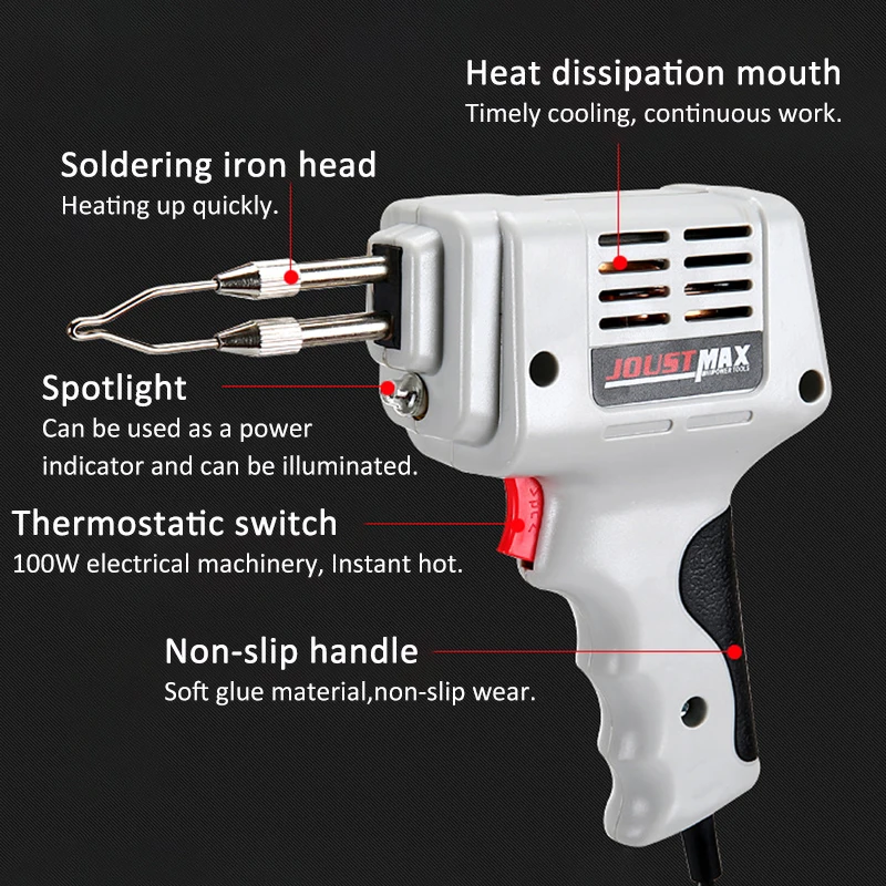 Imagem -02 - Ferro de Solda Elétrica Pistola de Calor ar Quente Mão Ferramenta de Solda com Fio de Solda Ferramentas de Reparo Kit ue 220v 100w