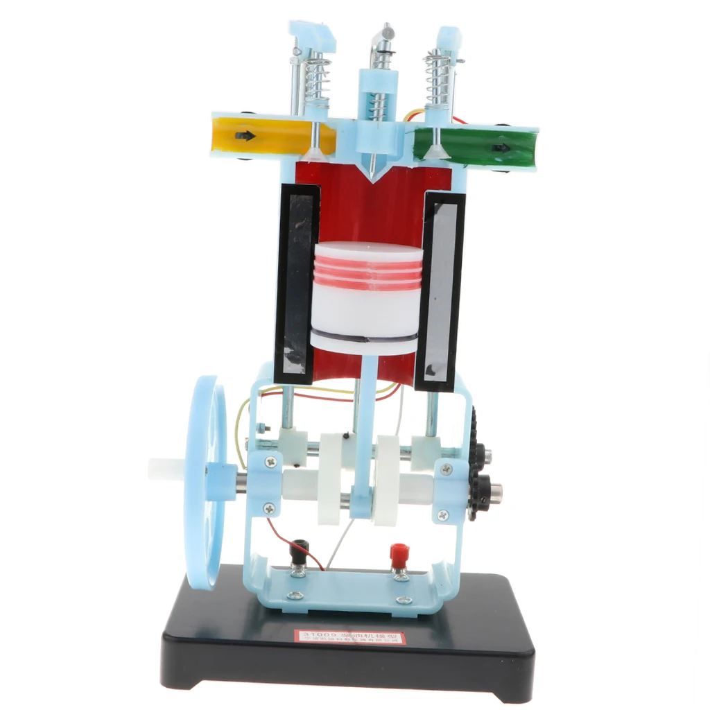 4 Stroke Hand Crank Gasoline Engine Model Internal Combustion Engine Model Physics Education Toy--17x11x30cm