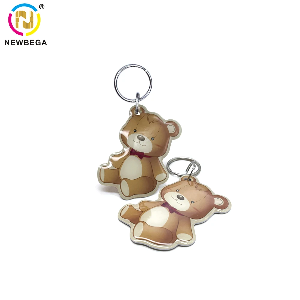 TK4100 Bear Epoxy Card Keychain RFID 125khz Waterproof Keyfobs Proximity  Access Control Card