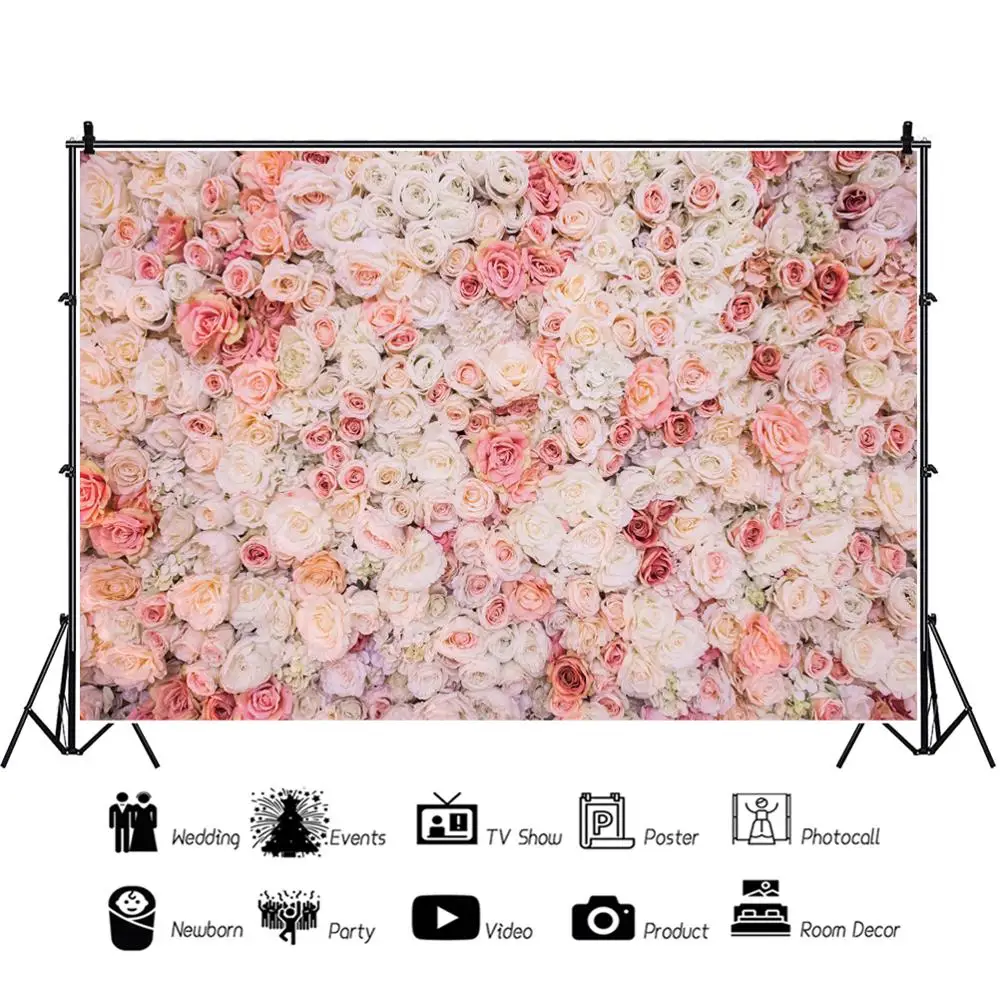Yeele-خلفية من الفينيل لحفلات الزفاف ، خلفية جدارية وردية لحفلات أعياد الميلاد ، وحفلة الحب ، والمسرح ، للتصوير الفوتوغرافي لاستوديو الصور