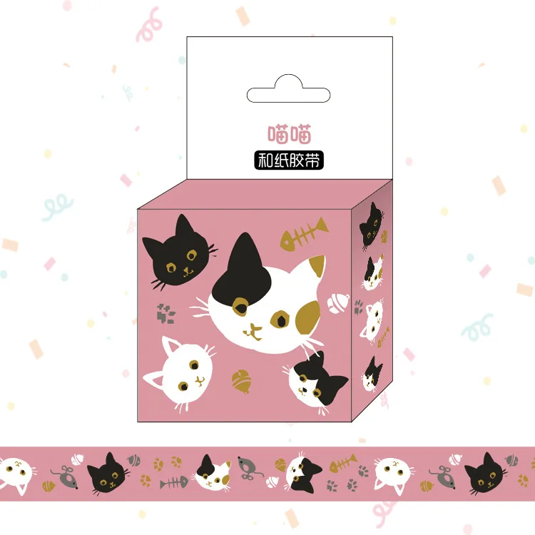 1.5cm*5m Cute Cat Dog Q Version Cartoon Washi Tape Adhesive Tape DIY Scrapbooking Sticker Label Masking Tape